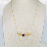 Cadena Aro Seguido Corazón Alas 3.9g / 55cm / 0.4mm Oro Amarillo 18K