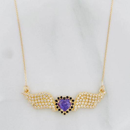 Cadena Aro Seguido Corazón Alas 3.9g / 55cm / 0.4mm Oro Amarillo 18K