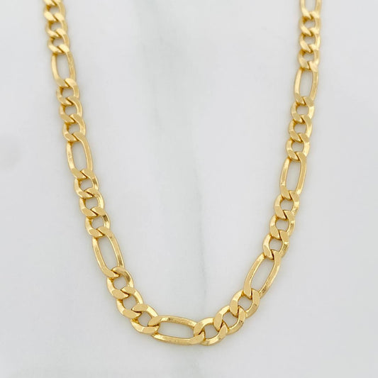 Cadena Fígaro 9g / 60cm / 4.1mm Oro Amarillo 18K