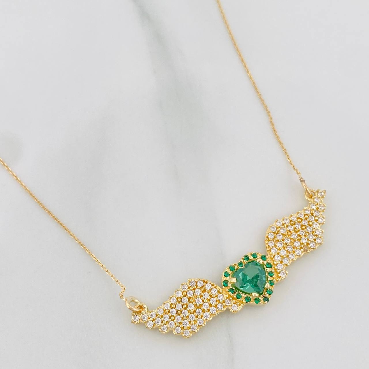 Cadena Aro Seguido Corazón Alas 3.95g / 55cm / 0.4mm Oro Amarillo 18K