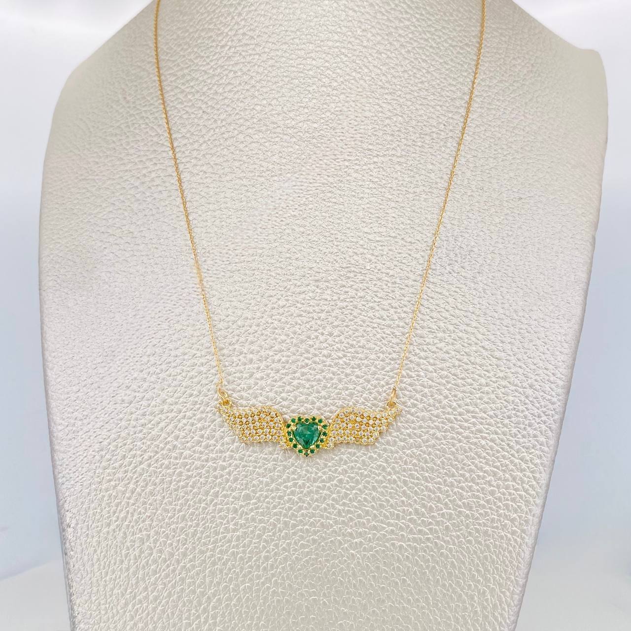 Cadena Aro Seguido Corazón Alas 3.95g / 55cm / 0.4mm Oro Amarillo 18K