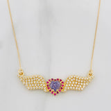 Cadena Aro Seguido Corazón Alas 4.05g / 55cm / 0.4mm Oro Amarillo 18K