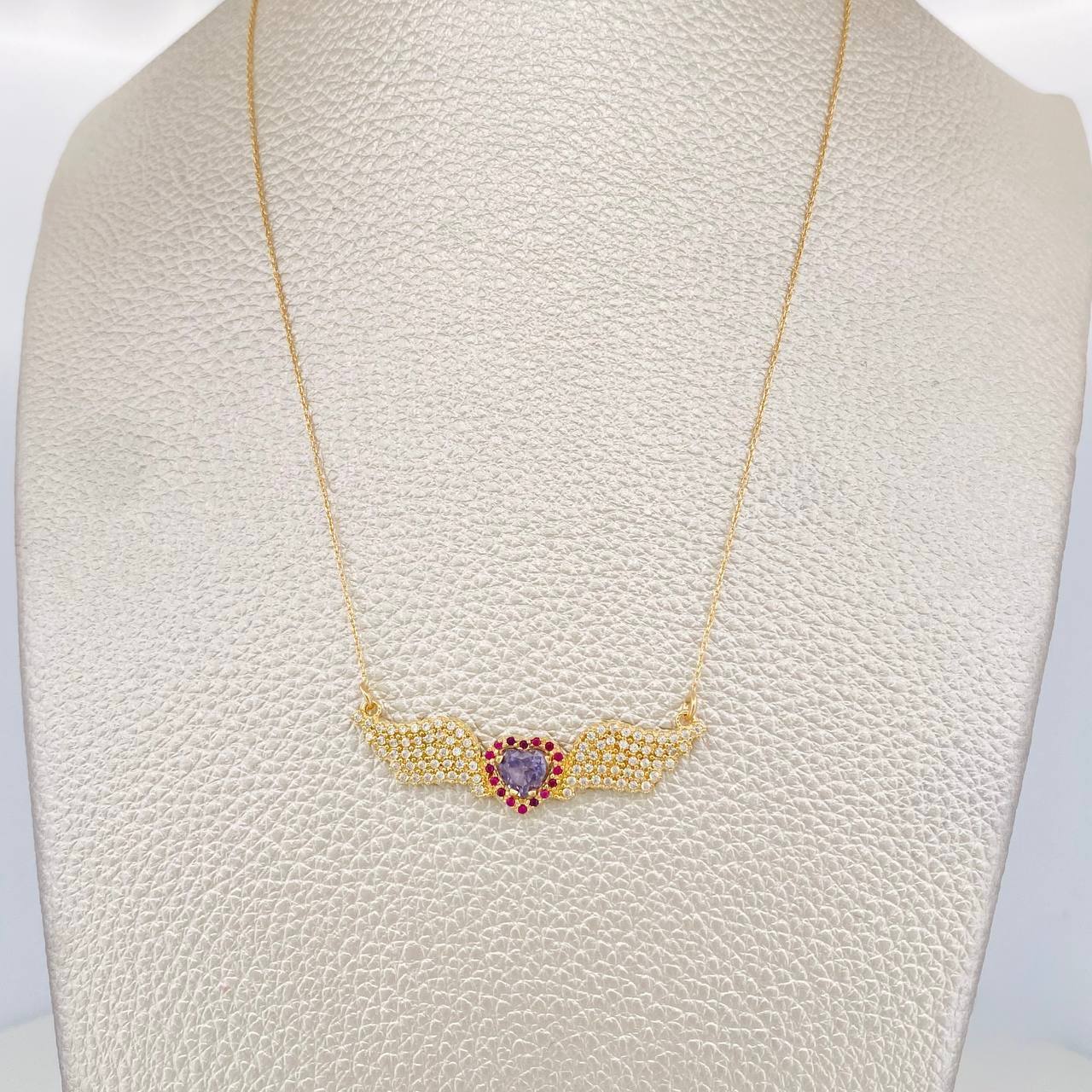 Cadena Aro Seguido Corazón Alas 4.05g / 55cm / 0.4mm Oro Amarillo 18K