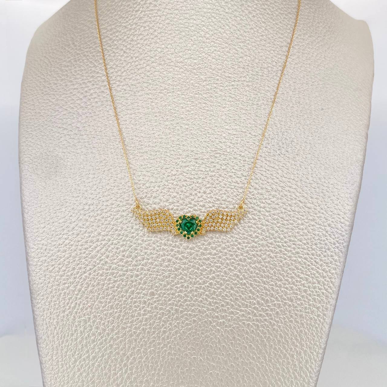 Cadena Aro Seguido Alas Corazon 4.3g / 45cm / 0.76mm Oro Amarillo 18K