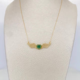 Cadena Aro Seguido Alas Corazon 4.3g / 45cm / 0.76mm Oro Amarillo 18K