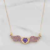 Cadena Aro Seguido Alas Corazon 3.85g / 45cm / 0.76mm Oro Amarillo 18K