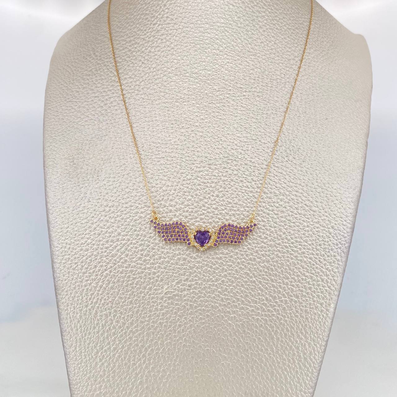 Cadena Aro Seguido Alas Corazon 3.85g / 45cm / 0.76mm Oro Amarillo 18K