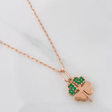 Set Cadena Cajón + Dije Trebol / 1.9g / 45cm Oro Rosa 18K
