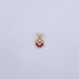 Dije Silueta Corazon 0.35gr / 1.1cm /  Rubíes 7 Pts Oro Amarillo 18K (Joya) &
