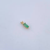 Dije Rectangulo 0.45gr / 1.1cm / Esmeralda 37 Pts Oro Amarillo 18K (Joya) &