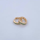 Candongas Infinito 3.15gr / 1.3cm / Esmeraldas 20 Pts Oro Amarillo 18K (Joya) &