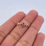 Dije Cruz 0.35gr / 1.3cm / Zafiros 18 Pts Oro Amarillo 18K (Joya) &
