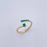 Anillo Abrazo 2.05gr / T6 / Esmeraldas 22 Pts Oro Amarillo 18K (Joya) &