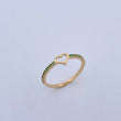 Anillo Silueta Corazon 1.45gr / T7 3/4 / Esmeraldas 16 Pts Oro Amarillo 18K (Joya) &