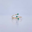 Anillo Lineas 1.05gr / T8 / Esmeraldas 6 Pts Oro Amarillo 18K (Joya) &