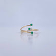 Anillo Lineas 1gr / T9 1/4 / Esmeraldas 6 Pts Oro Amarillo 18K (Joya) &