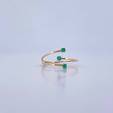 Anillo Lineas 1.05gr / T8 / Esmeraldas 6 Pts Oro Amarillo 18K (Joya) &