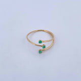 Anillo Lineas 1gr / T9 1/4 / Esmeraldas 6 Pts Oro Amarillo 18K (Joya) &