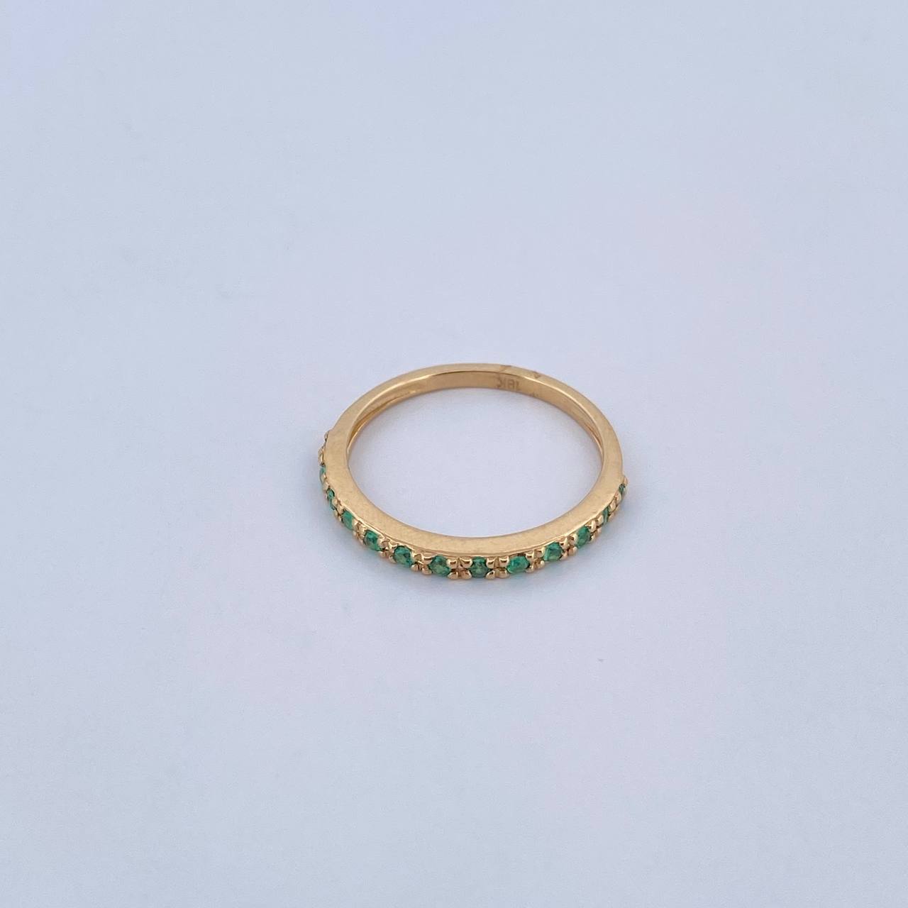 Anillo Argolla Churumbela 1.5gr / T5 1/4 / Esmeraldas 12 Pts Oro Amarillo 18K (Joya) &