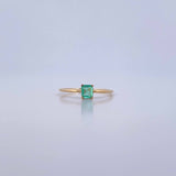 Anillo Solitario 1.05gr / T6 / Esmeraldas 30 Pts Oro Amarillo 18K (Joya) &