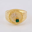 Anillo Palmera Redondo 2.8 g / T9 1/4 Dos Oros Amarillo Blanco 18K