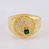 Anillo Palmera Redondo 3.4 g / T9 1/4 Dos Oros Amarillo Blanco 18K