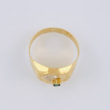 Anillo Palmera Redondo 3.4 g / T9 1/4 Dos Oros Amarillo Blanco 18K