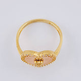 Anillo Corazón Diamantado Con Marco 2.9 g / T6 1/2 Dos Oros Amarillo Rosa 18K