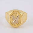 Anillo Aguila Marco Ovalado 3.7 g / T9 3/4 Dos Oros Amarillo Blanco 18K