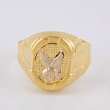 Anillo Aguila Marco Ovalado 3.7 g / T9 3/4 Dos Oros Amarillo Blanco 18K