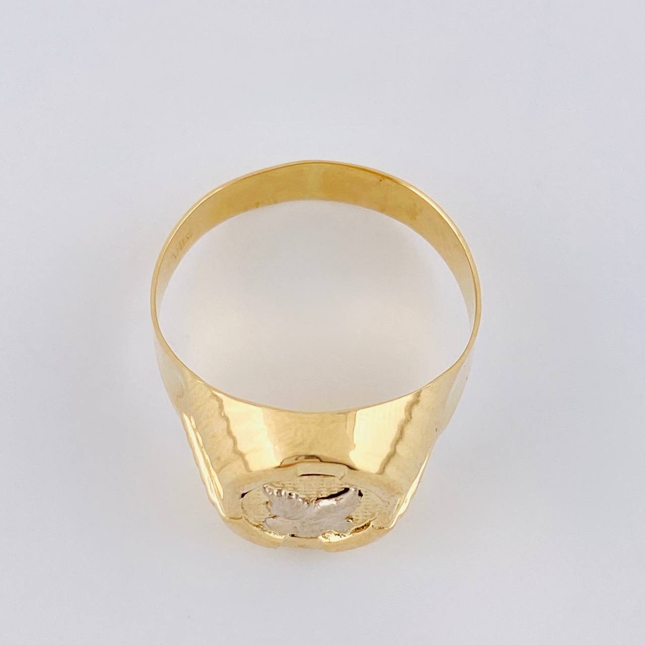 Anillo Aguila Marco Ovalado 3.7 g / T9 3/4 Dos Oros Amarillo Blanco 18K