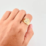 Anillo Aguila Marco Ovalado 3.7 g / T9 3/4 Dos Oros Amarillo Blanco 18K