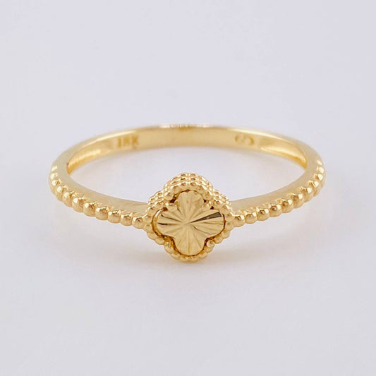 Anillo Trebol Burbujas 1.5 g / T6 1/4 Oro Amarillo 18K