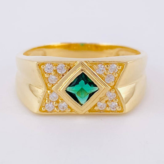 Anillo Zirconia 5.9 g / T10 1/2 Oro Amarillo 18K