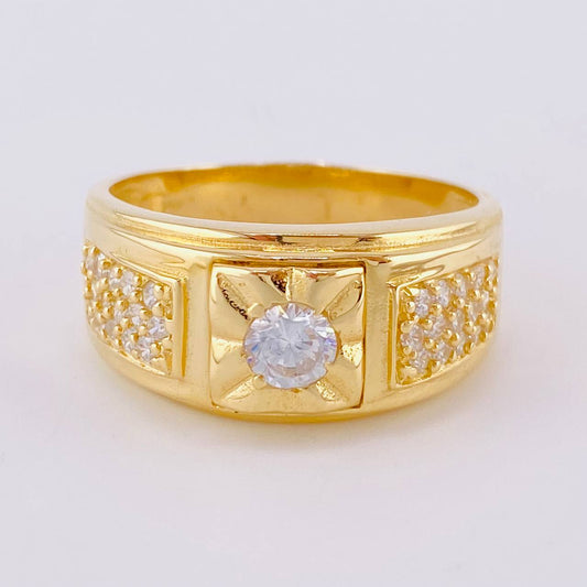 Anillo Sello Basteado 8.4 g / T10 3/4 Oro Amarillo 18K