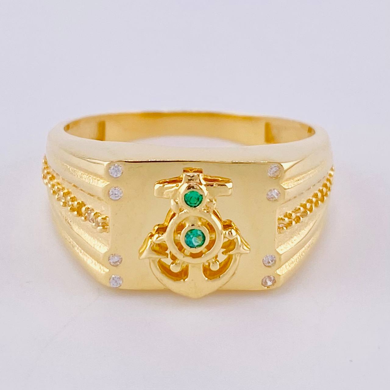 Anillo Ancla Destellos 5.6 g / T10 Oro Amarillo 18K