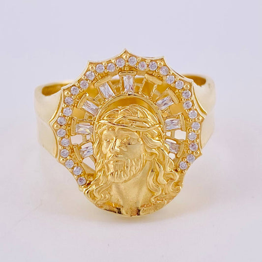 Anillo Rostro De Cristo 8.95 g / T10 1/2 Oro Amarillo 18K