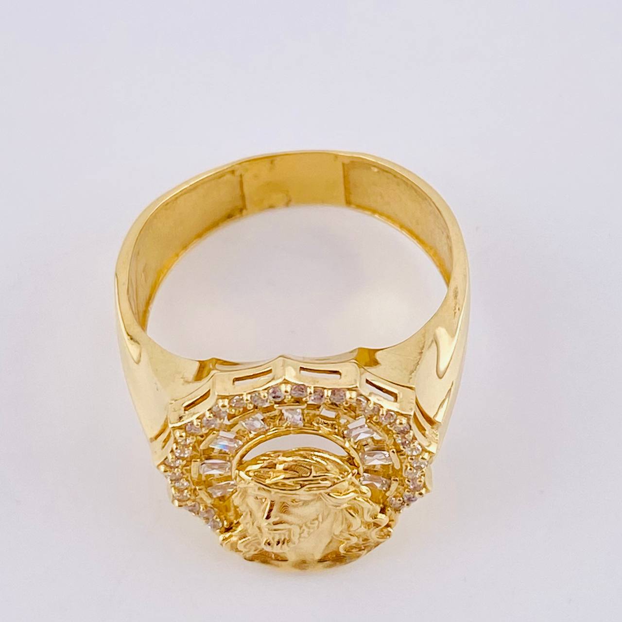 Anillo Rostro De Cristo 8.95 g / T10 1/2 Oro Amarillo 18K