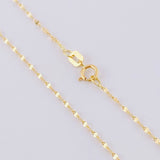 Set Cadena Flor Espejo + Dije Cruz Lisa / 1gr / 45 cm Oro Amarillo 18K