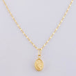 Set Cadena Flor Espejo + Dije Virgen Milagrosa / 1.1gr / 45 cm Oro Amarillo 18K