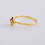 Anillo Trebol Cuatro Hojas 1.4 g / T7 Oro Amarillo 18K