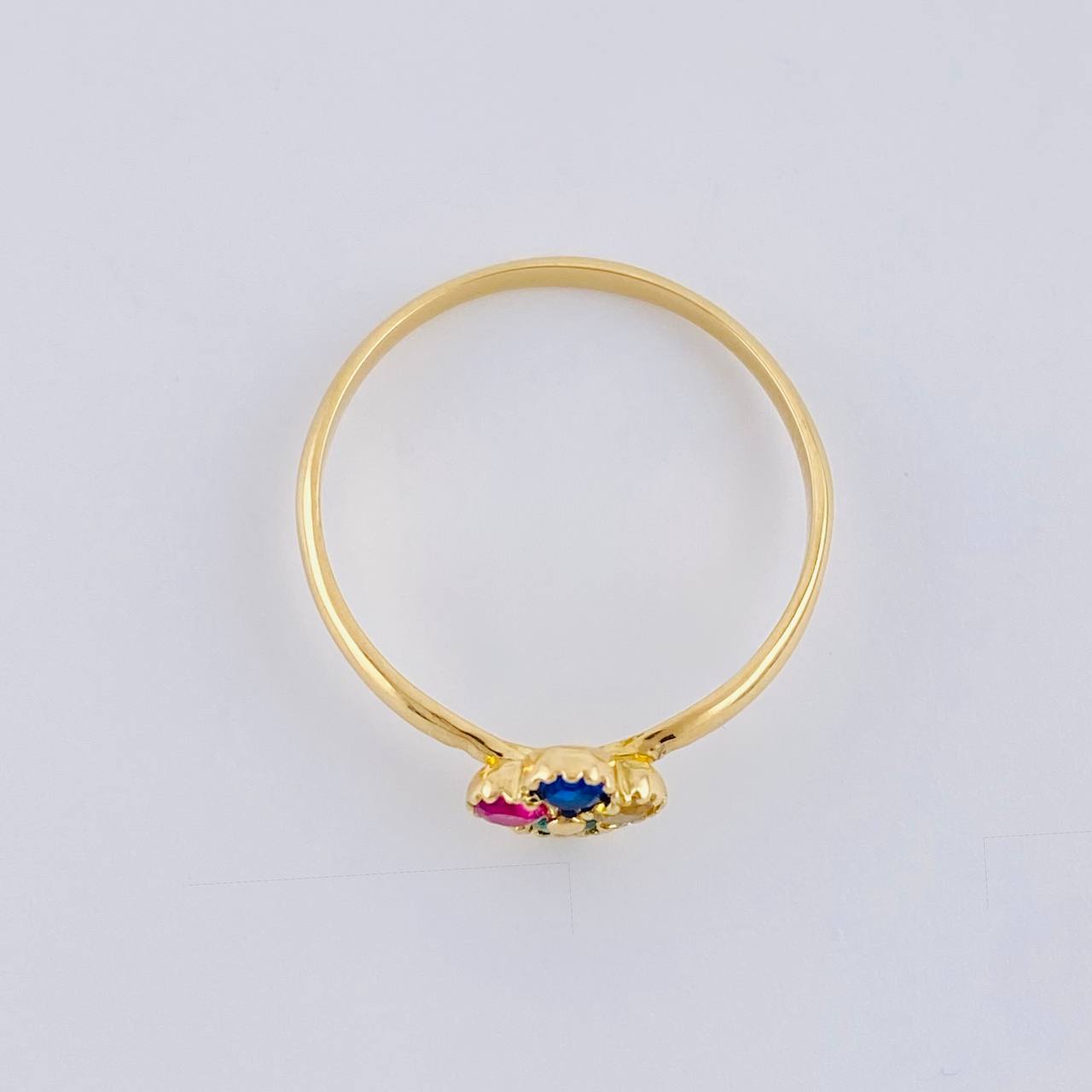 Anillo Trebol Cuatro Hojas 1.4 g / T7 Oro Amarillo 18K