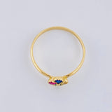 Anillo Trebol Cuatro Hojas 1.4 g / T7 Oro Amarillo 18K