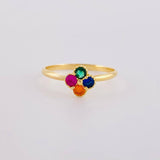 Anillo Trebol Cuatro Hojas 1.35 g / T5 3/4 Oro Amarillo 18K