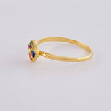 Anillo Trebol Cuatro Hojas 1.35 g / T5 3/4 Oro Amarillo 18K