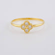 Anillo Flor Trebol 1.2 g / T7 3/4 Oro Amarillo 18K