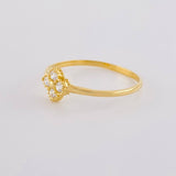 Anillo Flor Trebol 1.2 g / T7 3/4 Oro Amarillo 18K