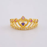 Anillo Corazon Corona 3.55 g / T7 1/2 Oro Amarillo 18K
