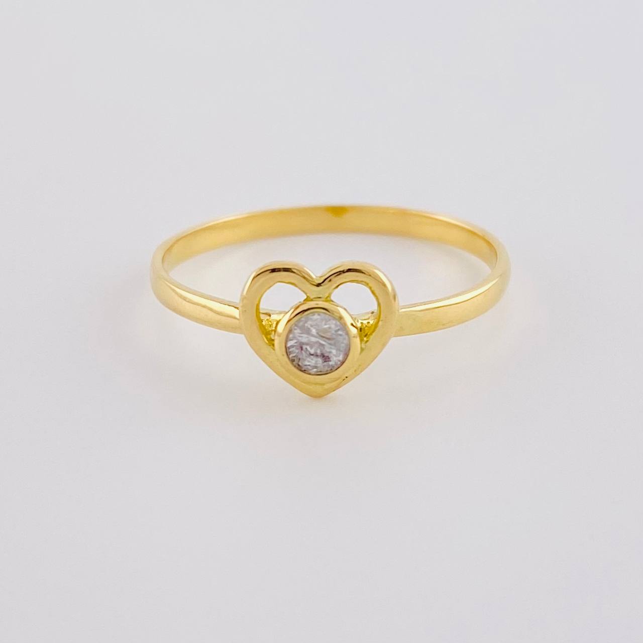 Anillo Corazon Vacio 1.45 g / T6 3/4 Oro Amarillo 18K