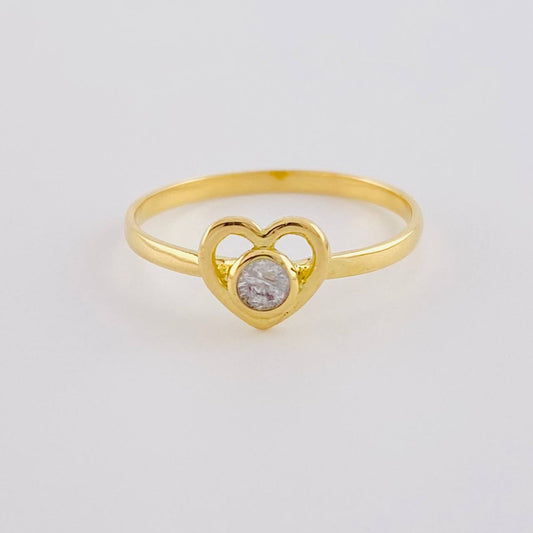 Anillo Corazon Vacio 1.4 g / T5 3/4 Oro Amarillo 18K